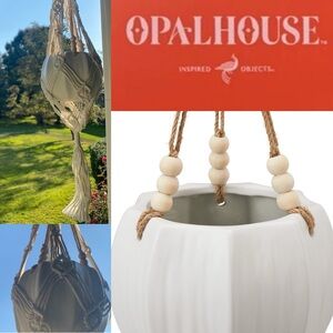 Opalhouse Ceramic Planter & Macrame Sling